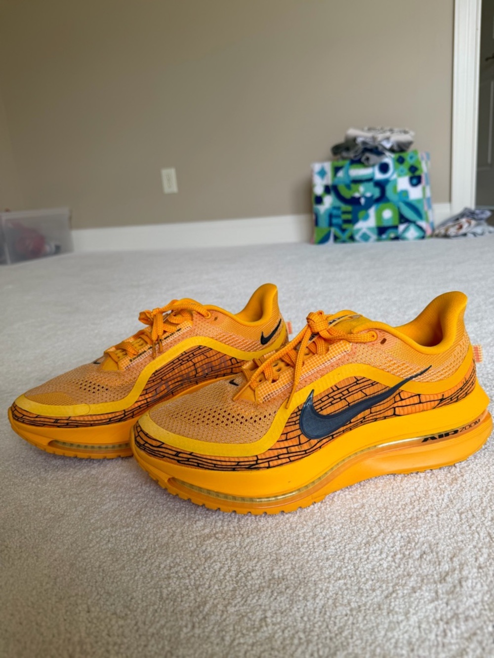 Nike Mens Pegasus Premium Orange Athletic Sneakers